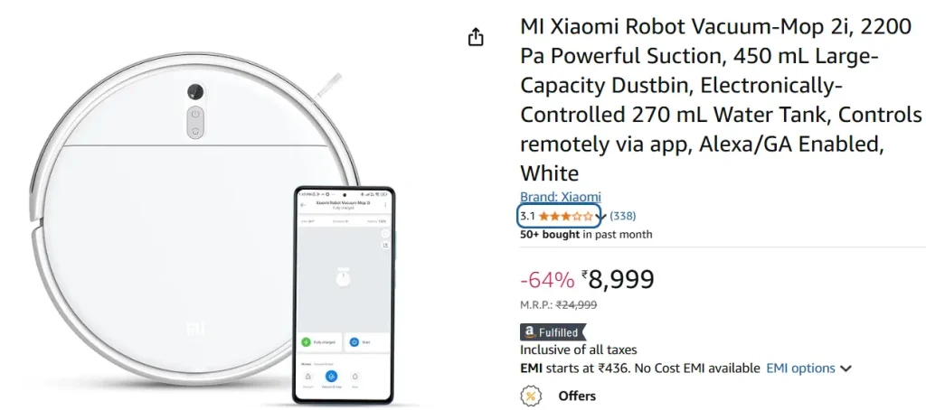 Xiaomi Robot Vacuum-Mop 2i Smart Cleaning at Just ₹8,999!
