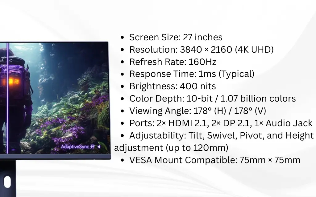 Xiaomi REDMI G27U Specifications