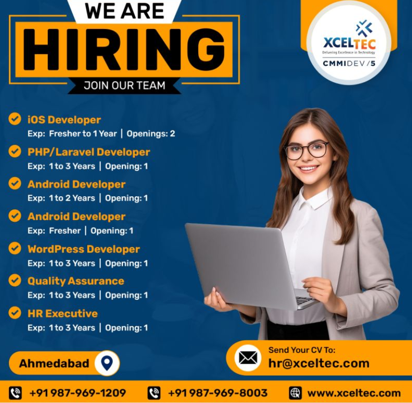 XcelTec Is Hiring for Multiple IT Roles in Ahmedabad 2025
