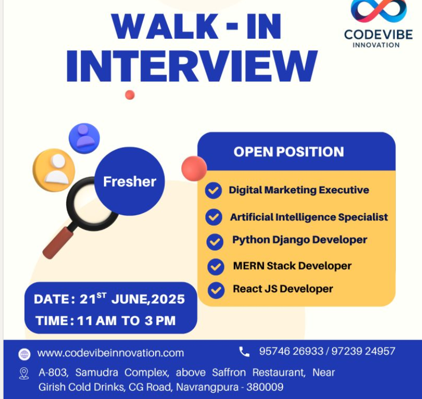 Walk-in Interview Alert for Freshers: