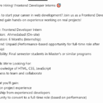 Join Us as a Frontend Developer Intern in 2025