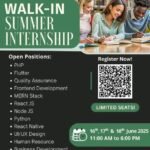 Walk-In Summer Internship 2025