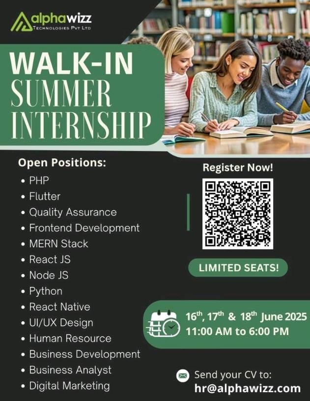 Walk-In Summer Internship 2025