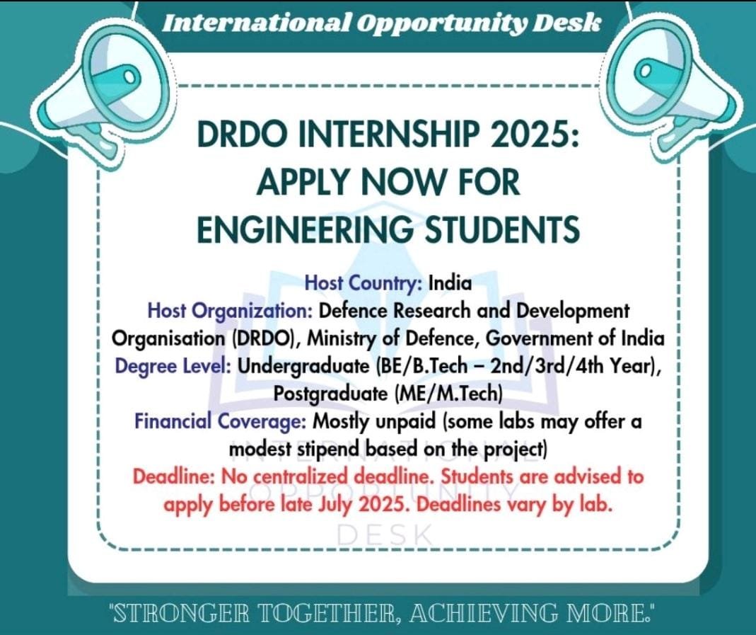 DRDO Internship 2025
