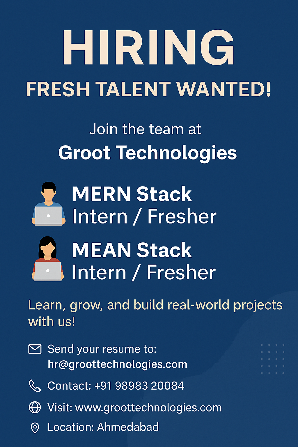We are Hiring: MERN & MEAN Stack Interns/Freshers In 2025