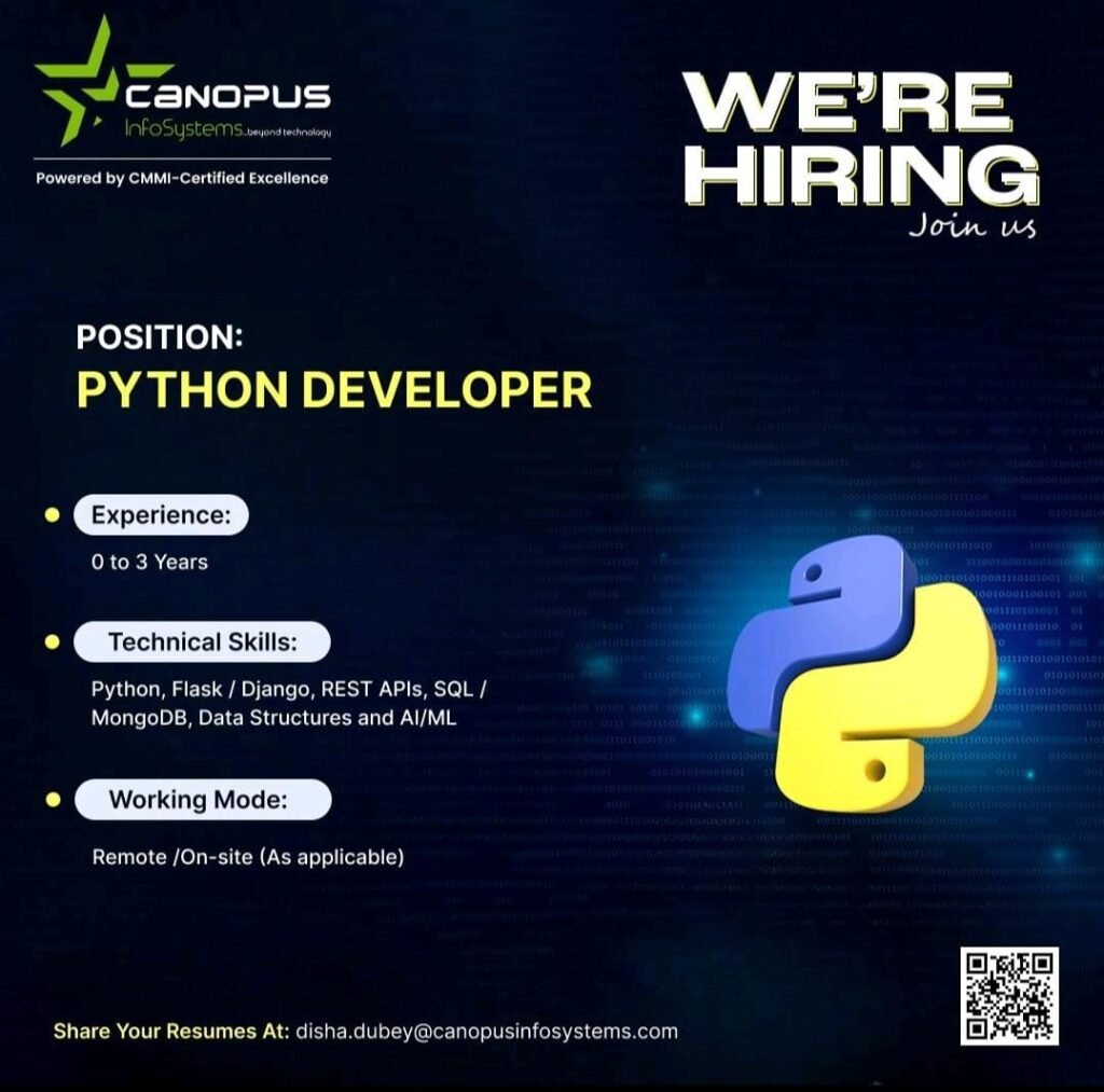Python Developer Jobs for Freshers 2025