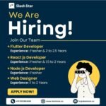 Slash Star is Hiring Flutter, React.js, Node.js Developers & Web Designers 2025