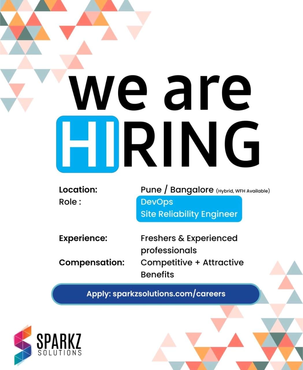 DevOps Site Reliability Engineer Jobs in Pune and Bangalore